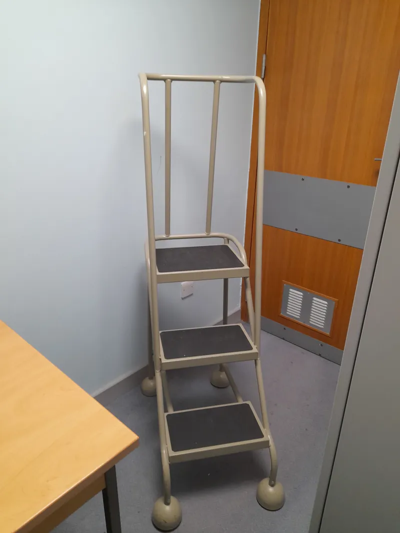 Mobile Step Stool with Handrail - 3 Tread