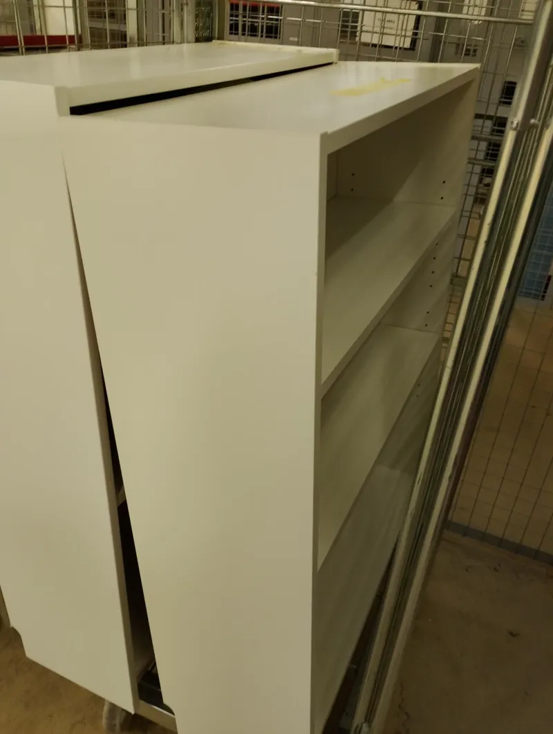 White bookshelf.