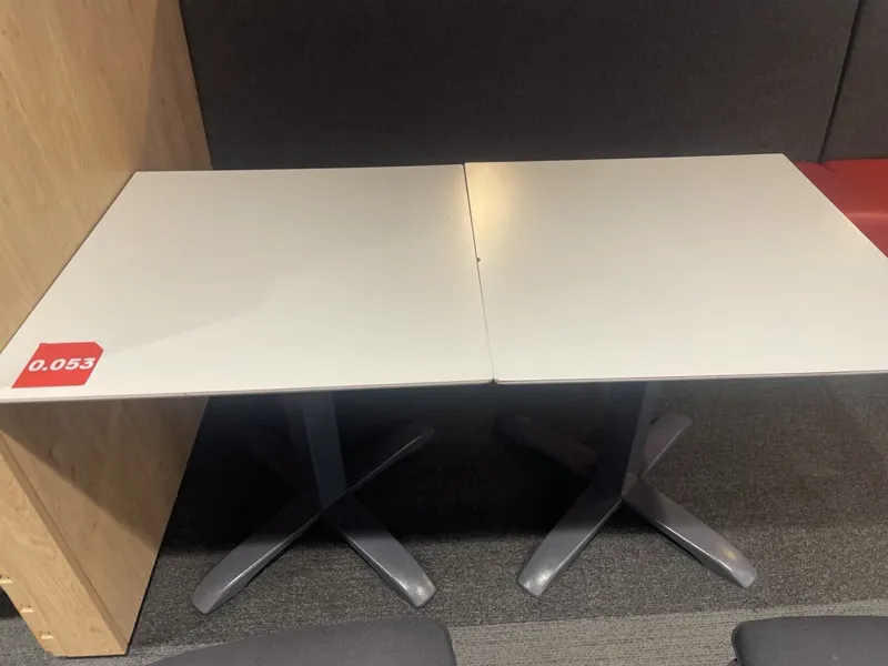 White Tables with Silver legs