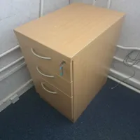 Wooden Storage Cabinet with 3 Drawers - Light Beech Finish