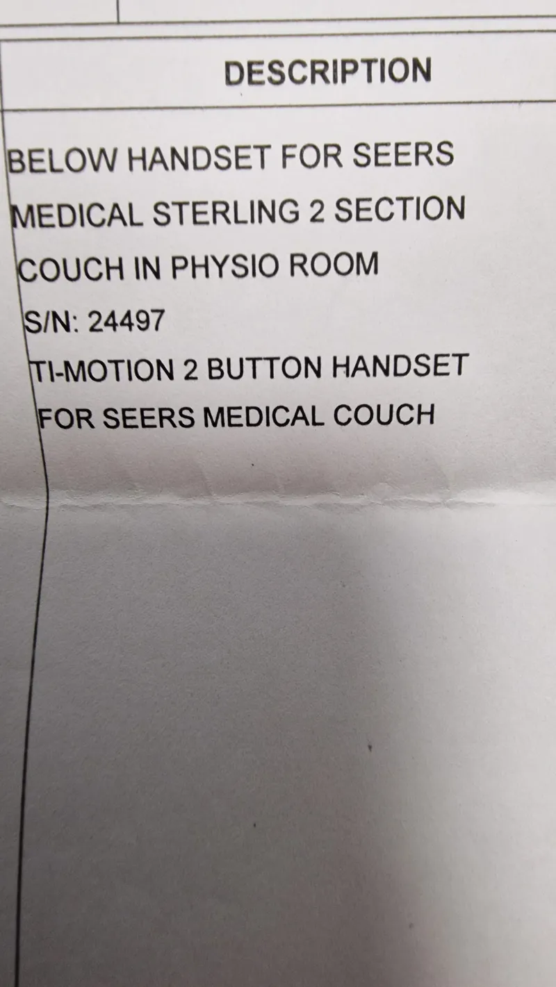 TI-Motion 2-Button Handset for Seers Medical Couch