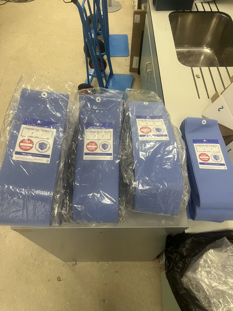 Blue Polyester Disposable Medical Curtains