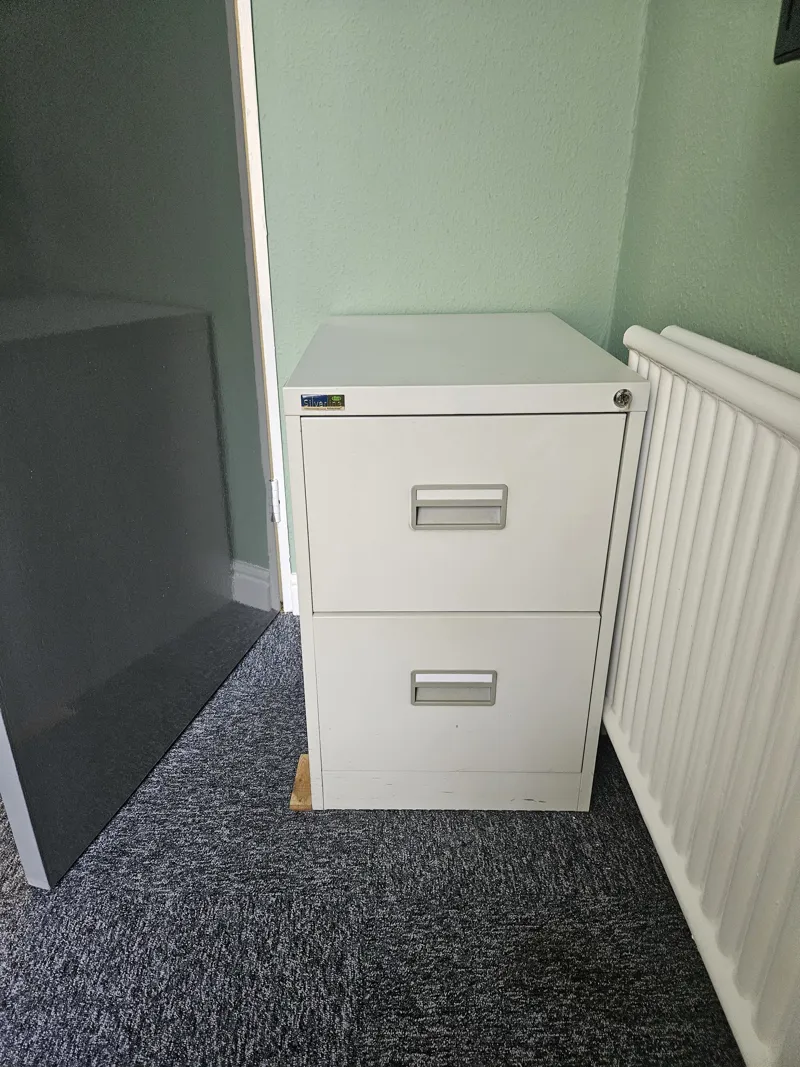 2-Drawer Filing Cabinet with key, white/light grey