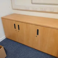 Wooden Storage Cupboard with Black Handles - 3 Door