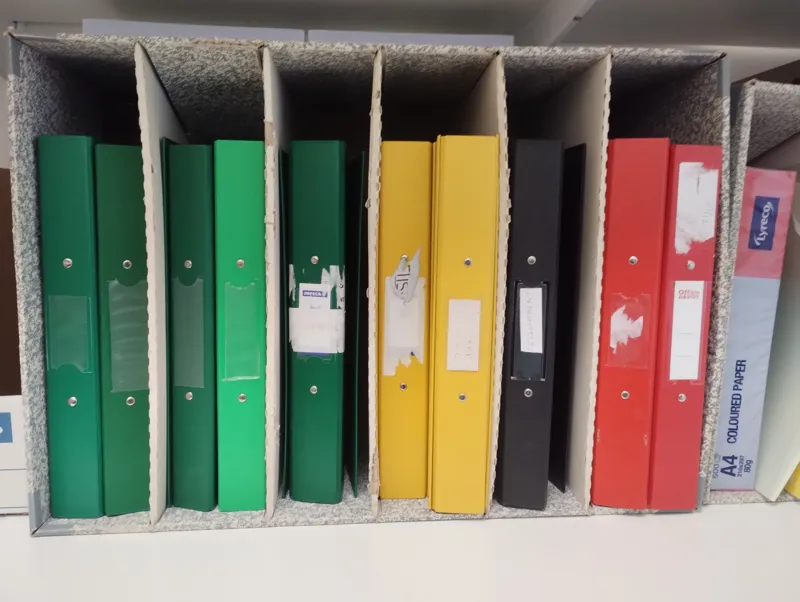 Box of Coloured Ring Binders - 10 units mixed colours