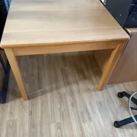 Light Oak Wooden Desk with Open Shelf Storage