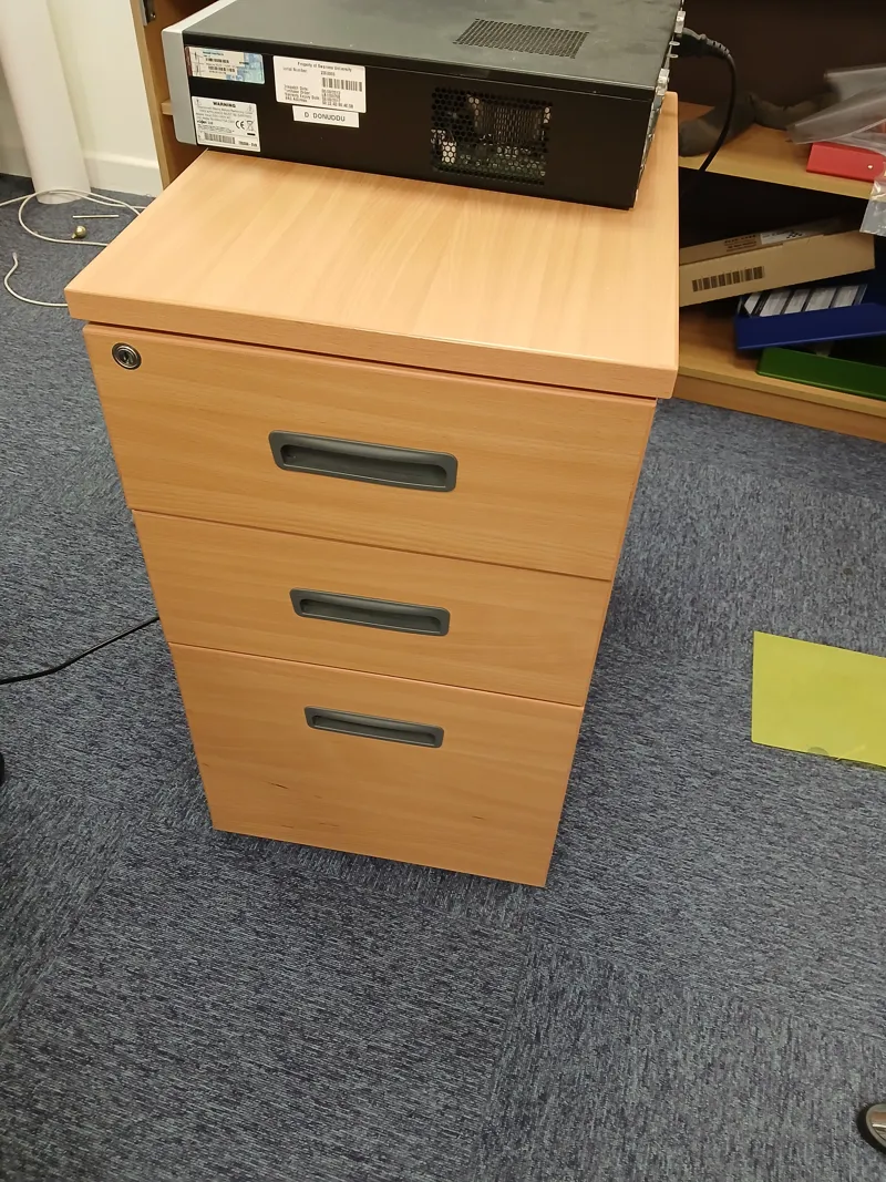 3-Drawer Wooden Storage Cabinet/Pedestal Unit