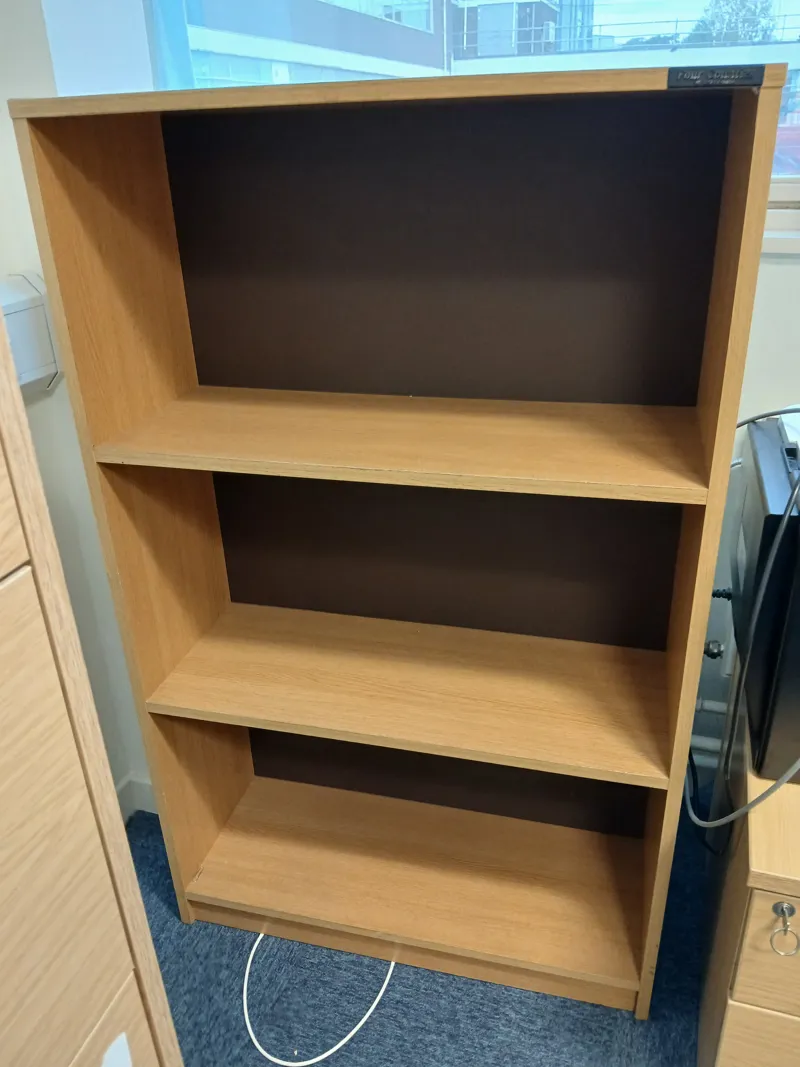 Wooden Bookcase with 3 Shelves – Light Oak Finish