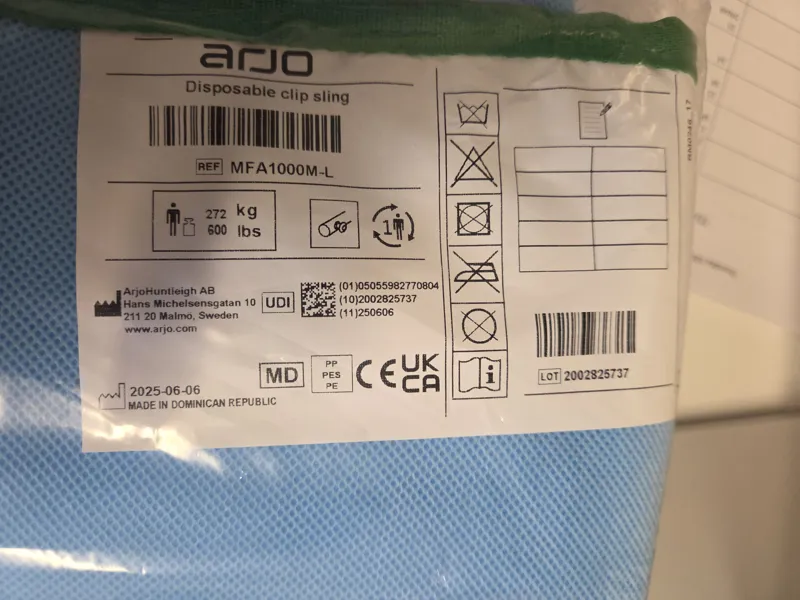 ARJO Disposable Clip Slings (MFA1000M) - Bulk Lot