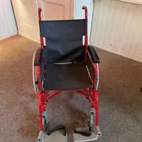 Manual Wheelchair - Red Frame, Black Seat