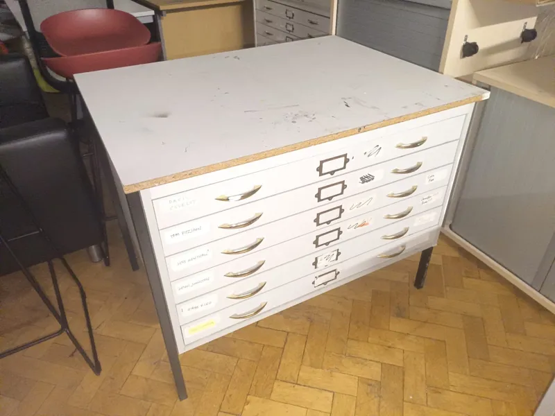 White 8-Drawer Flat File Plans Cabinet
