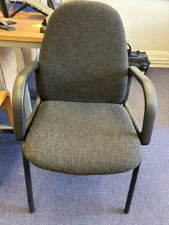 Grey Fabric Office Chair with Black Armrests
