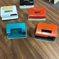 Bundle of 5 Vintage Desktop Hole Punches - Mixed Colours