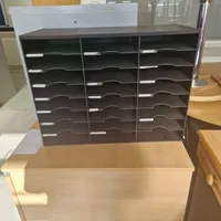 Multi-Drawer Filing Cabinet with 28 Compartments – Dark Grey