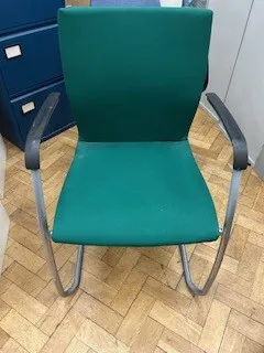 Green Cantilever Office Chair with Metal Frame