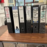 6x Black Lever Arch Files with Labels (Office Storage)