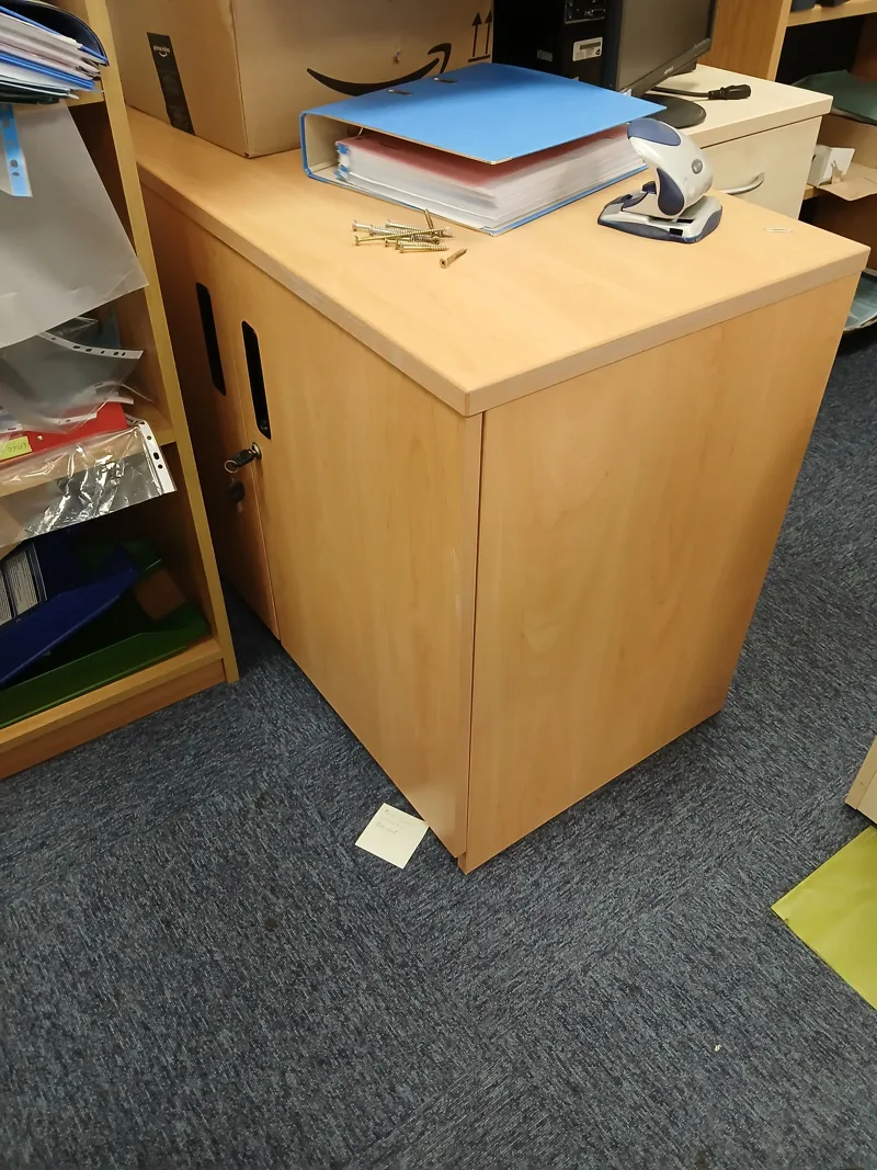 Wooden Storage Cabinet with Shelving Unit