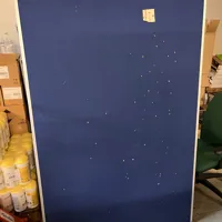 Large Blue Fabric Noticeboard with Metal Frame