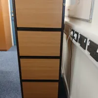 4-Drawer Lateral Filing Cabinet, Beech & Black