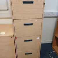 4-Drawer Wooden Filing Cabinet – Light Oak