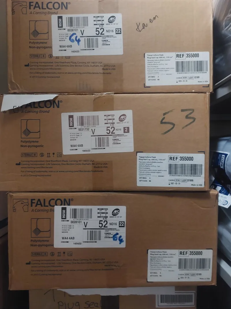 Falcon Polystyrene Tissue Culture Flasks - Qty 5 Boxes