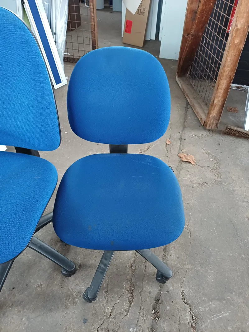 Blue Fabric Office Task Chairs with Castors
