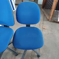 Blue Fabric Office Task Chairs with Castors