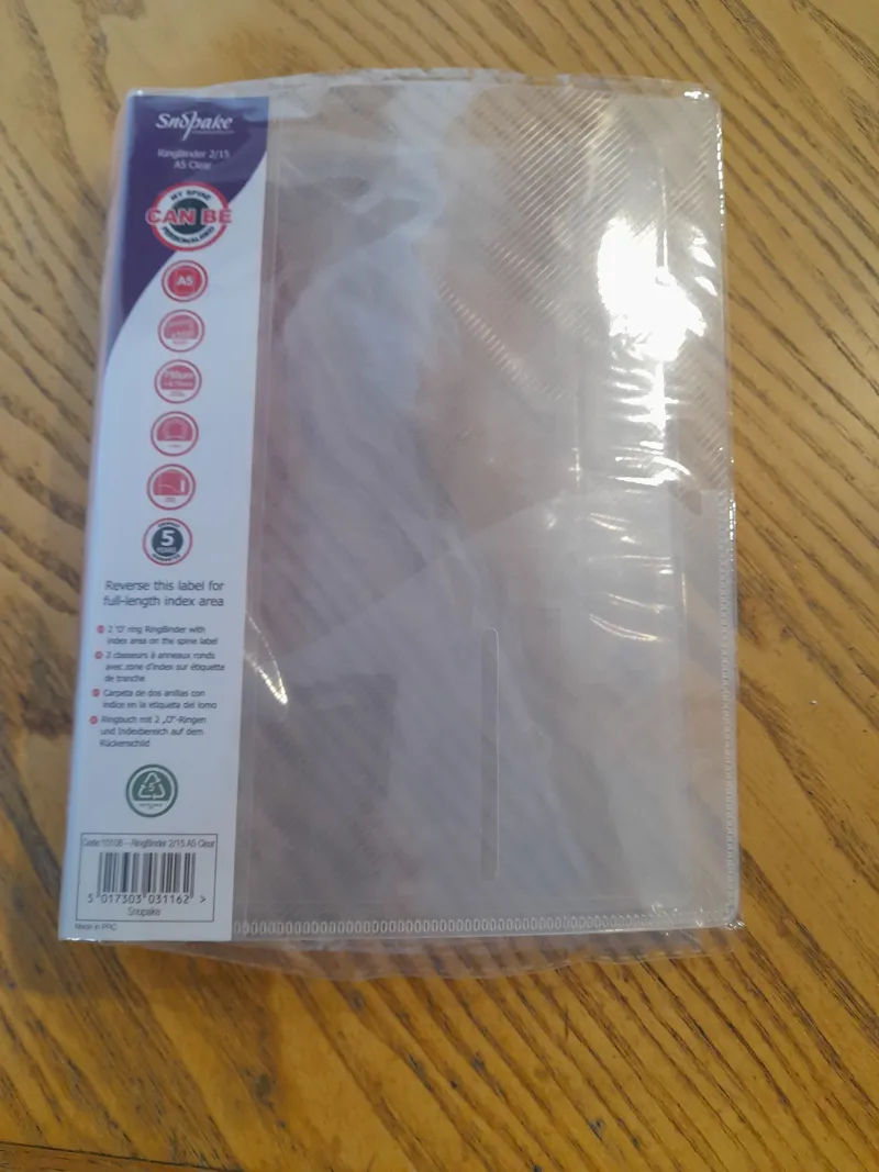 Ringbinder A5 Clear unused