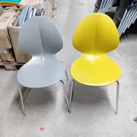 Stacking Chairs - Grey and Yellow
