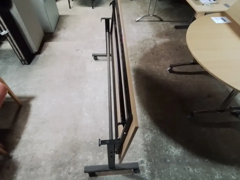 Folding table on wheels