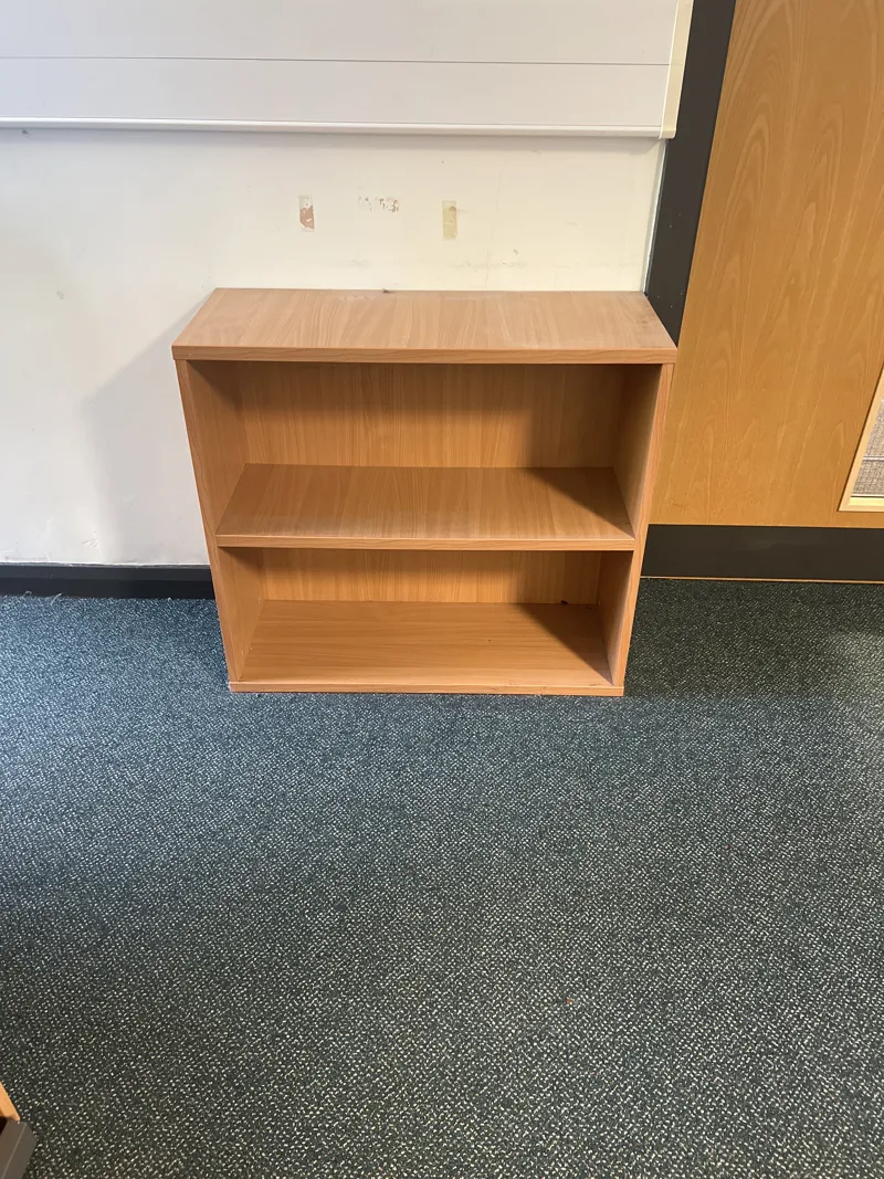 Wooden Storage Bookcase with 2 Shelves