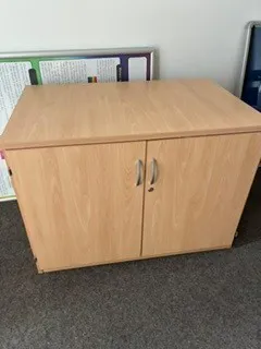 Wooden Storage Cabinet with Adjustable Shelves