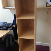 Tall Wooden 4-Shelf Storage Cube Unit