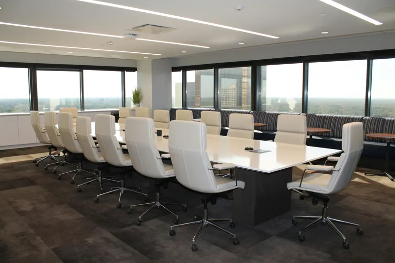 Executive Meeting Room Chairs - White Leather, Set of 12