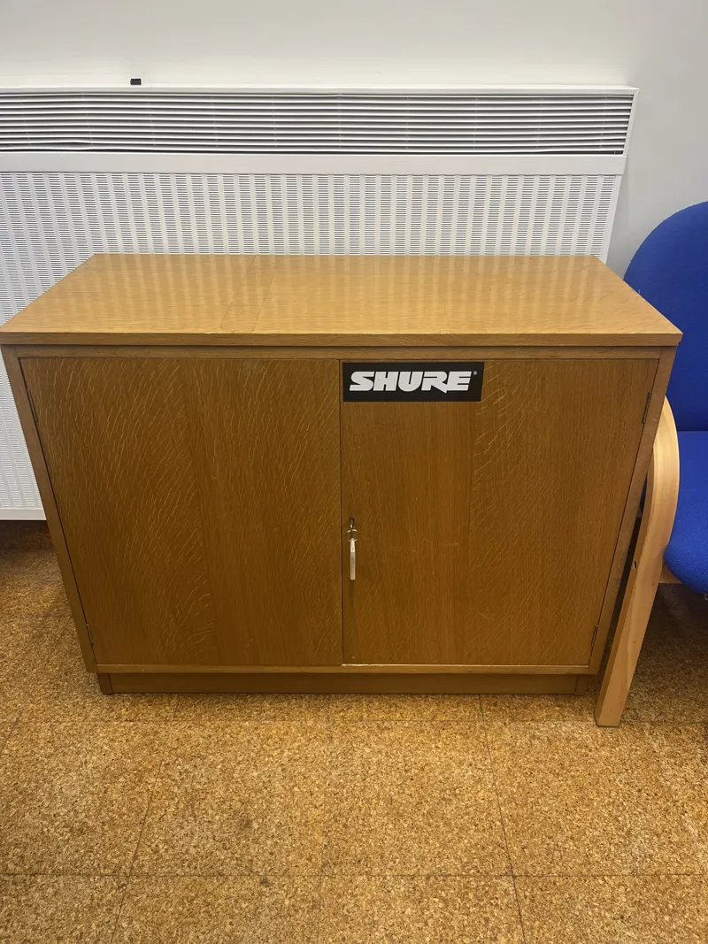 Wooden cabinet with lock