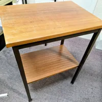 Wooden Side Table with Shelf - Light Oak