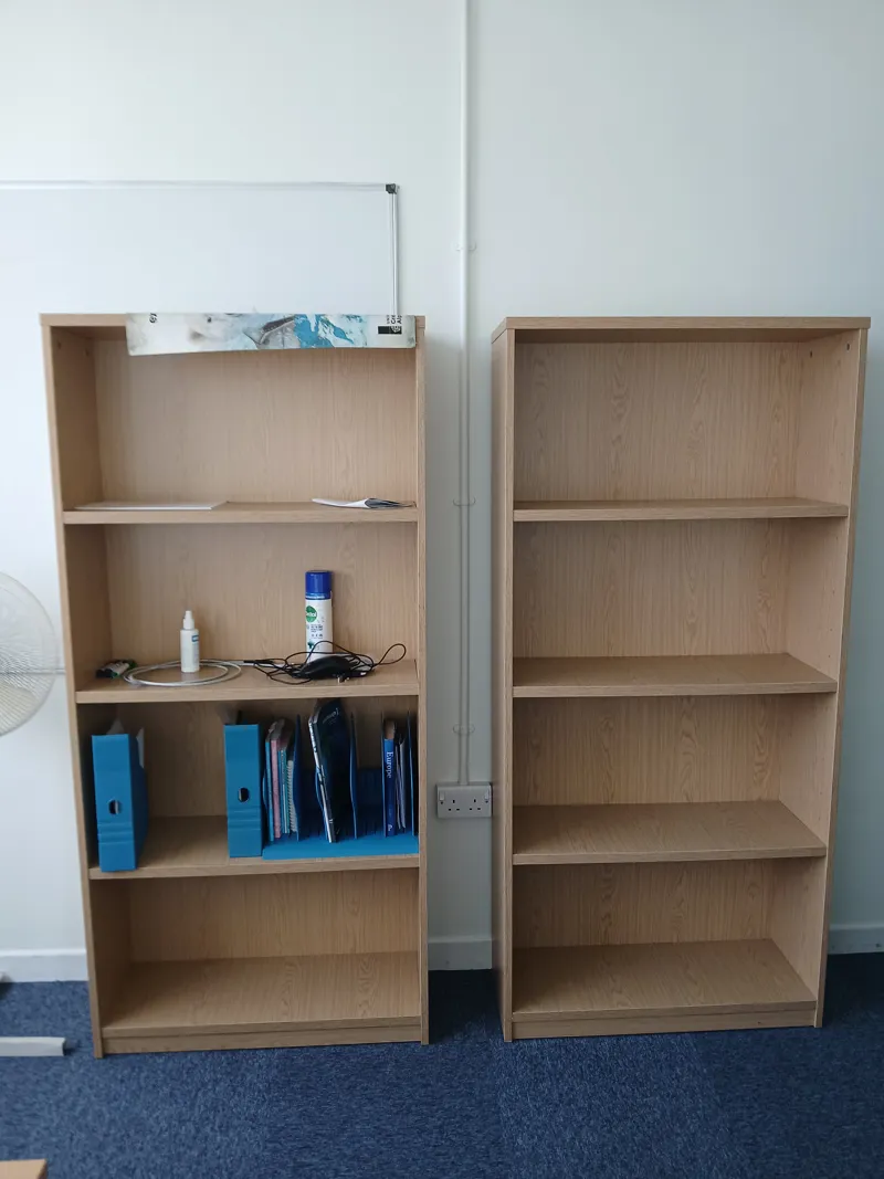 Wooden Storage Shelving Unit - 2 x 4-Shelf Bookcases