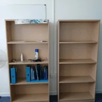Wooden Storage Shelving Unit - 2 x 4-Shelf Bookcases
