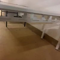 White Desk with Metal Legs