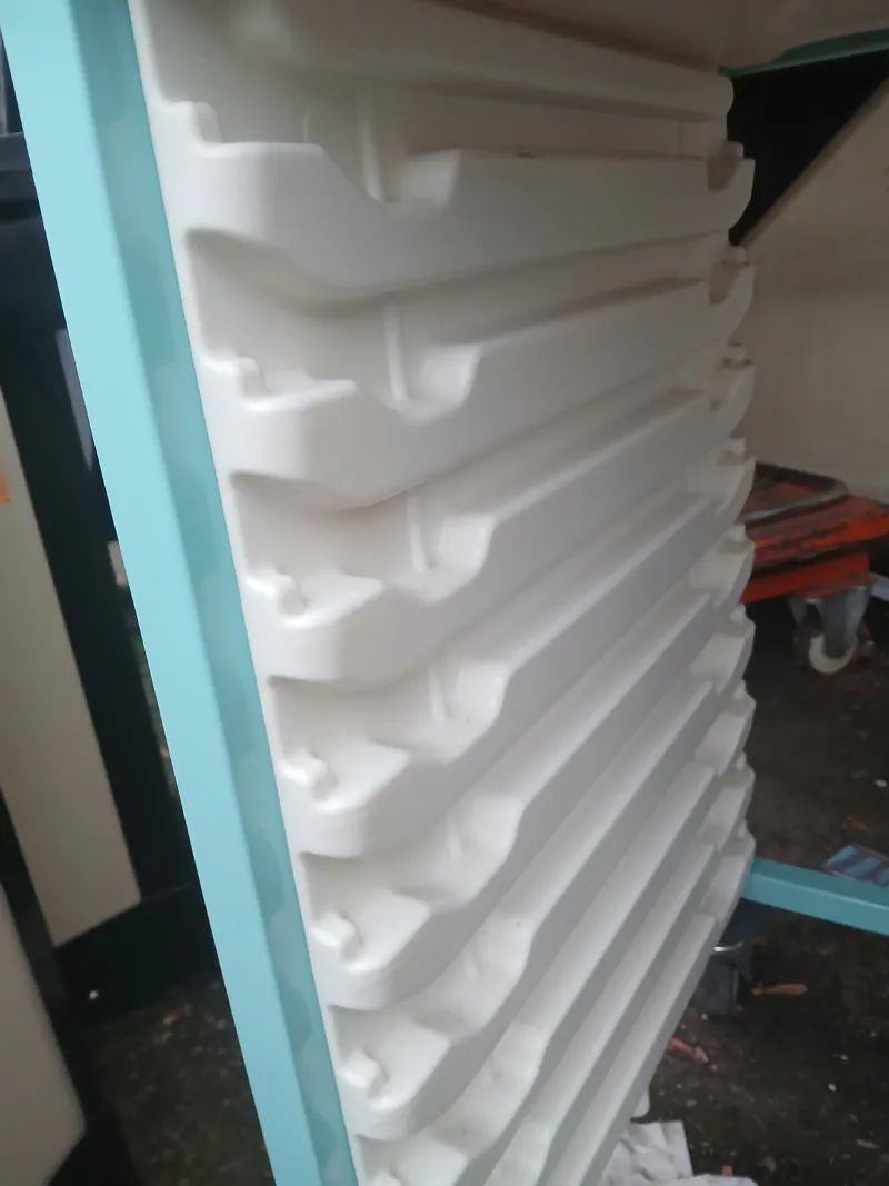 Plastic Mobile Storage Trolley with Shelving - Turquoise & White