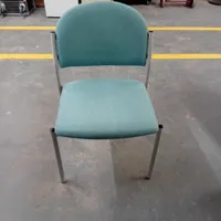 Teal Upholstered Stacking Chair with Grey Frame