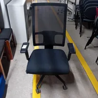Black Mesh Office Chair with Adjustable Arms