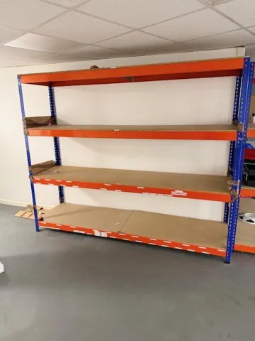 Industrial Storage Racking - 4 Tier Orange & Blue