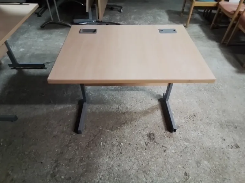 Work Table with Cable Management - Beech
