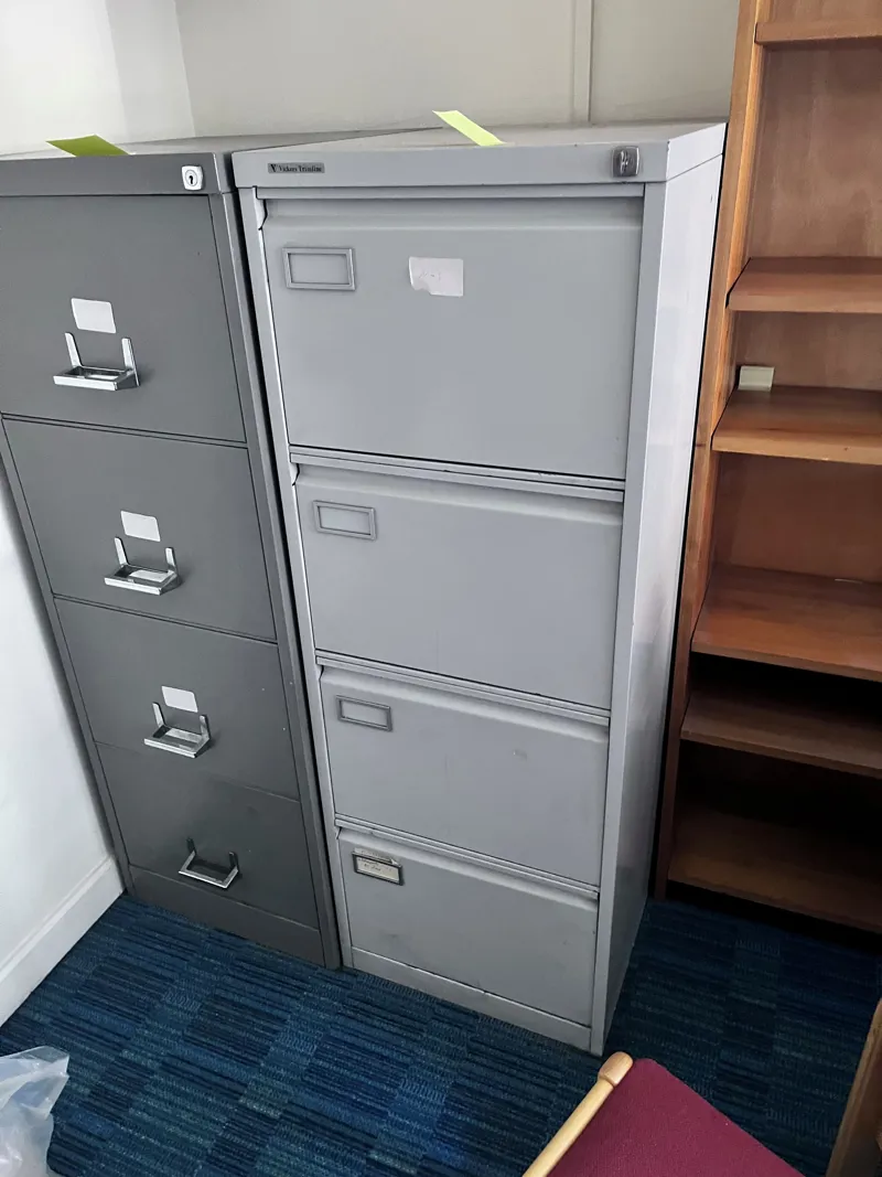 Lateral Filing Cabinet, 4-Drawer, Grey, Light-Duty