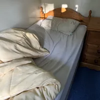 Single divan bed with headboard