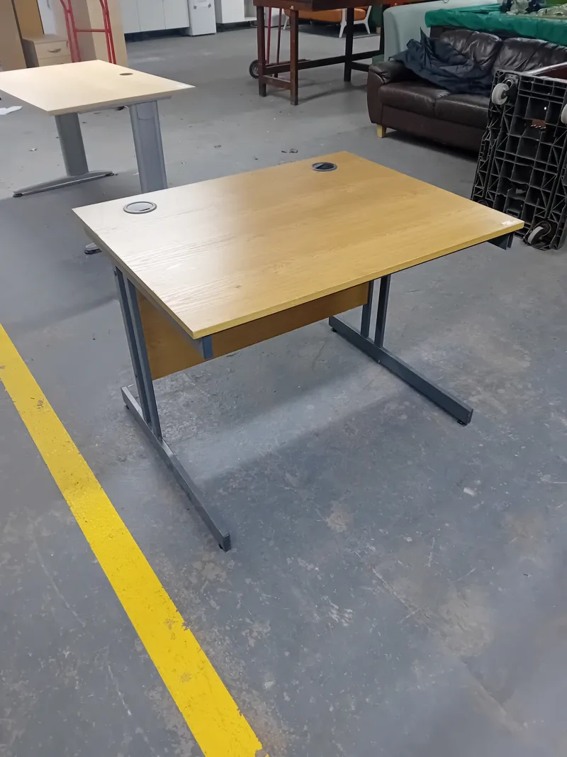 Wooden Top Computer Desk with Metal Frame