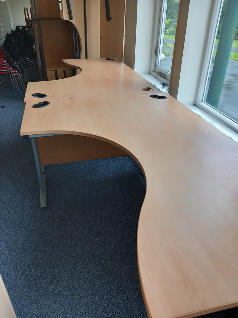 (4J)  2x curved desks