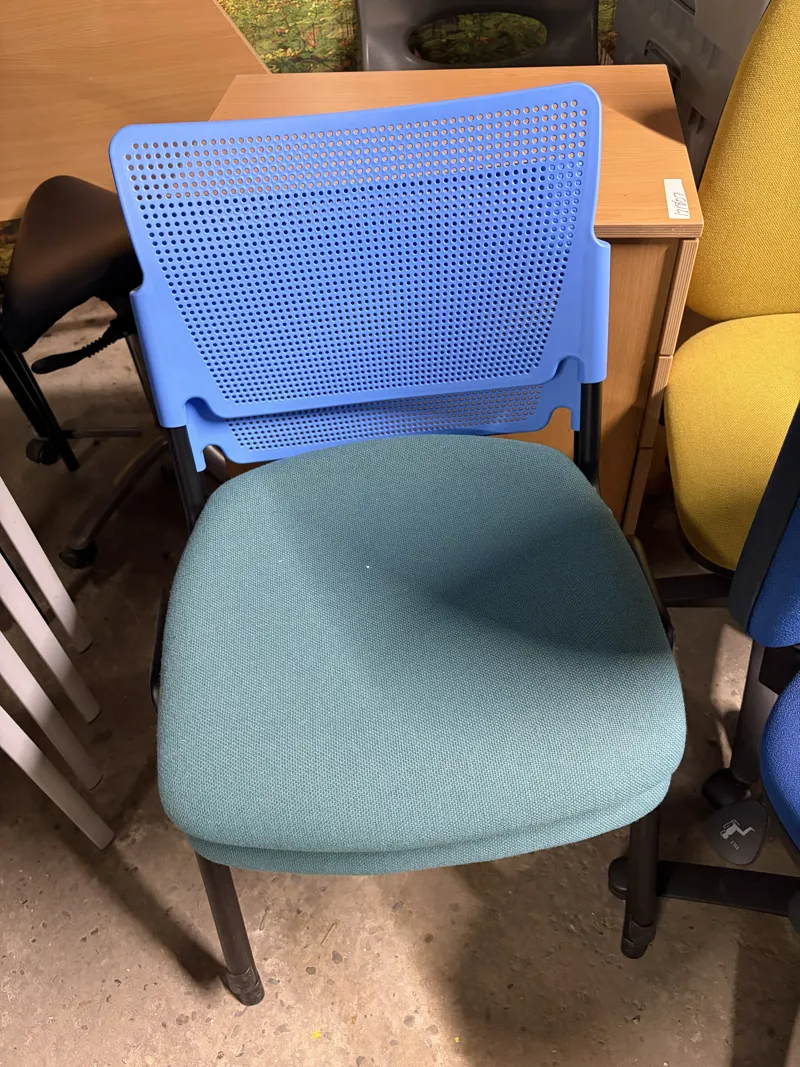 Blue Mesh Back Office Chair with Teal Seat