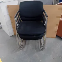 Black Stacking Chair with Chrome Frame
